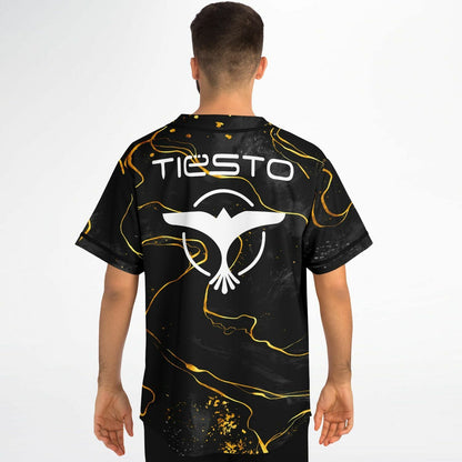 Tiësto Black Gold Marble Rave Baseball Jersey