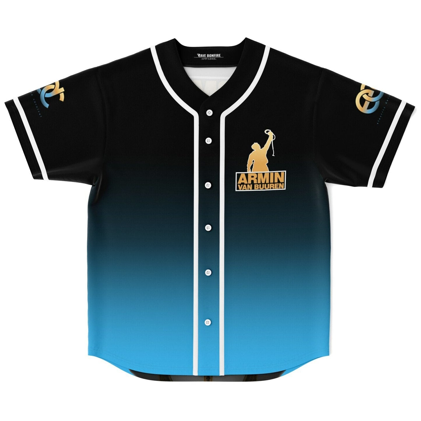 Armin van Buuren Black Bright Blue Gradient Rave Baseball Jersey