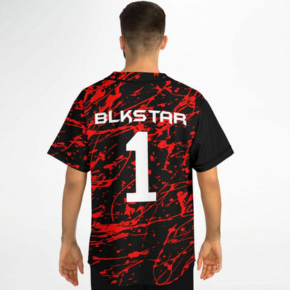 Black Red Paint Rave Baseball Jersey
