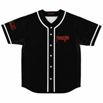 Phase One Black Chest Wordmark Rave Baseball Jersey