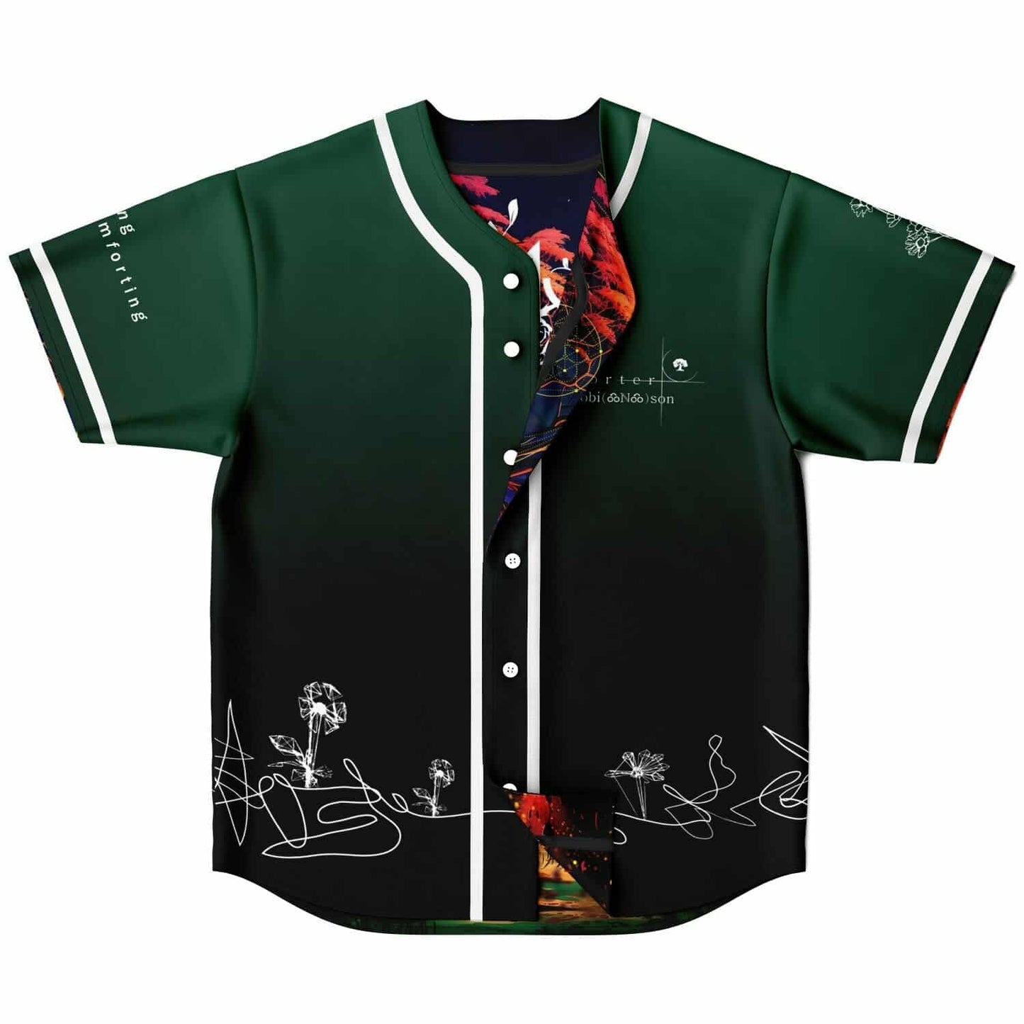 Ganja White Night Psychedelic Reversible Baseball Jersey