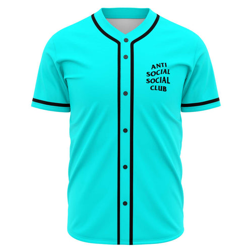 Bright Turquoise Plain Rave Baseball Jersey