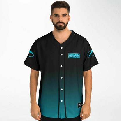Armin van Buuren Black Teal Box Wordmark Rave Baseball Jersey