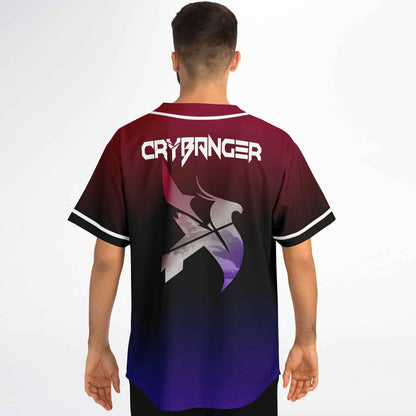 Crybanger Maroon Stylized Phoenix Rave Baseball Jersey