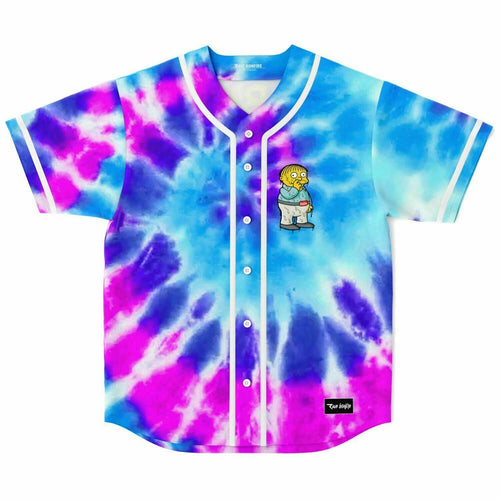 Blue Tie Dye Rave Baseball Jersey