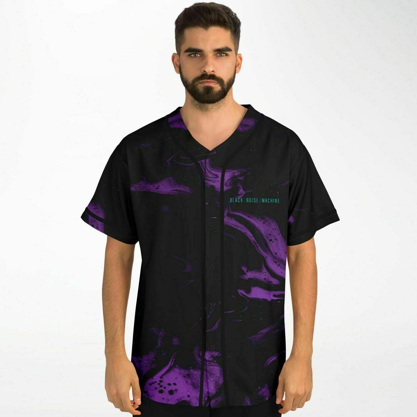 Black Purple Paint Rave Baseball Jersey