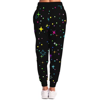 Black Scattered Sparkles Rave Joggers