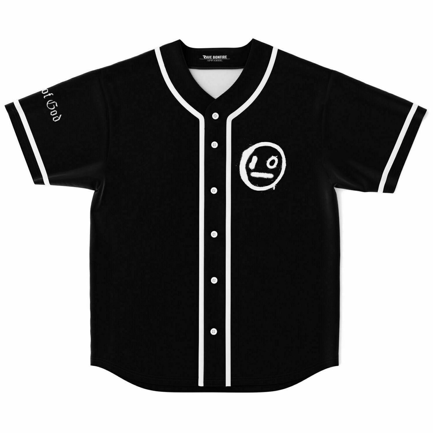 i_o Black Hand Drawn Rave Baseball Jersey