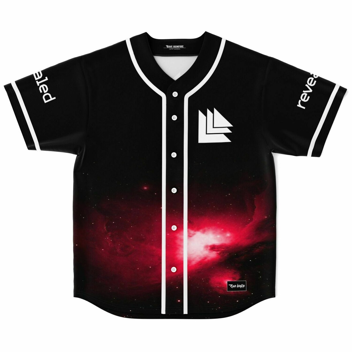 Revealed Black Red Nebula Rave Baseball Jersey