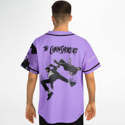 The Chainsmokers Light Purple Black Paint Rave Baseball Jersey