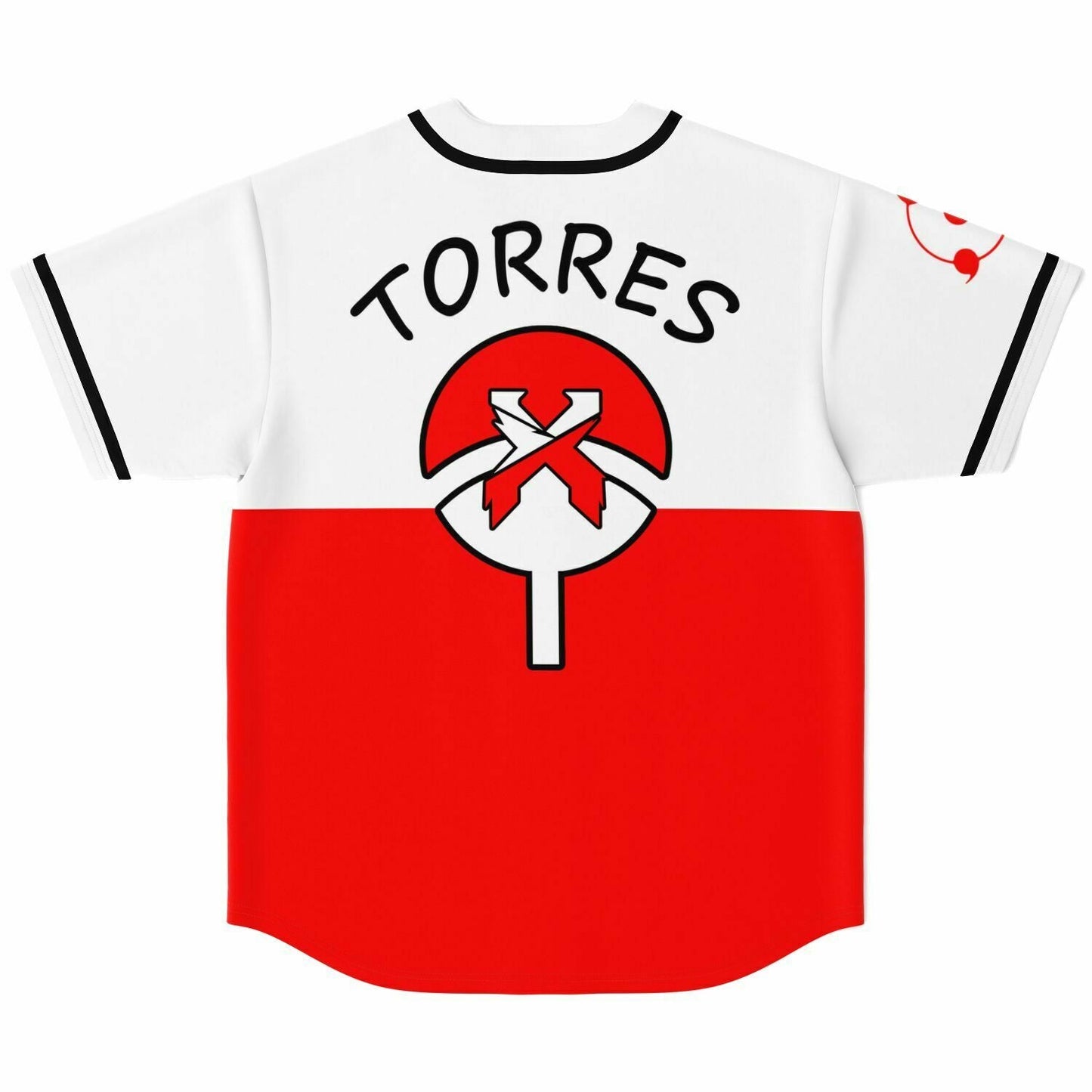 White Red Naruto Uchiha Rave Baseball Jersey