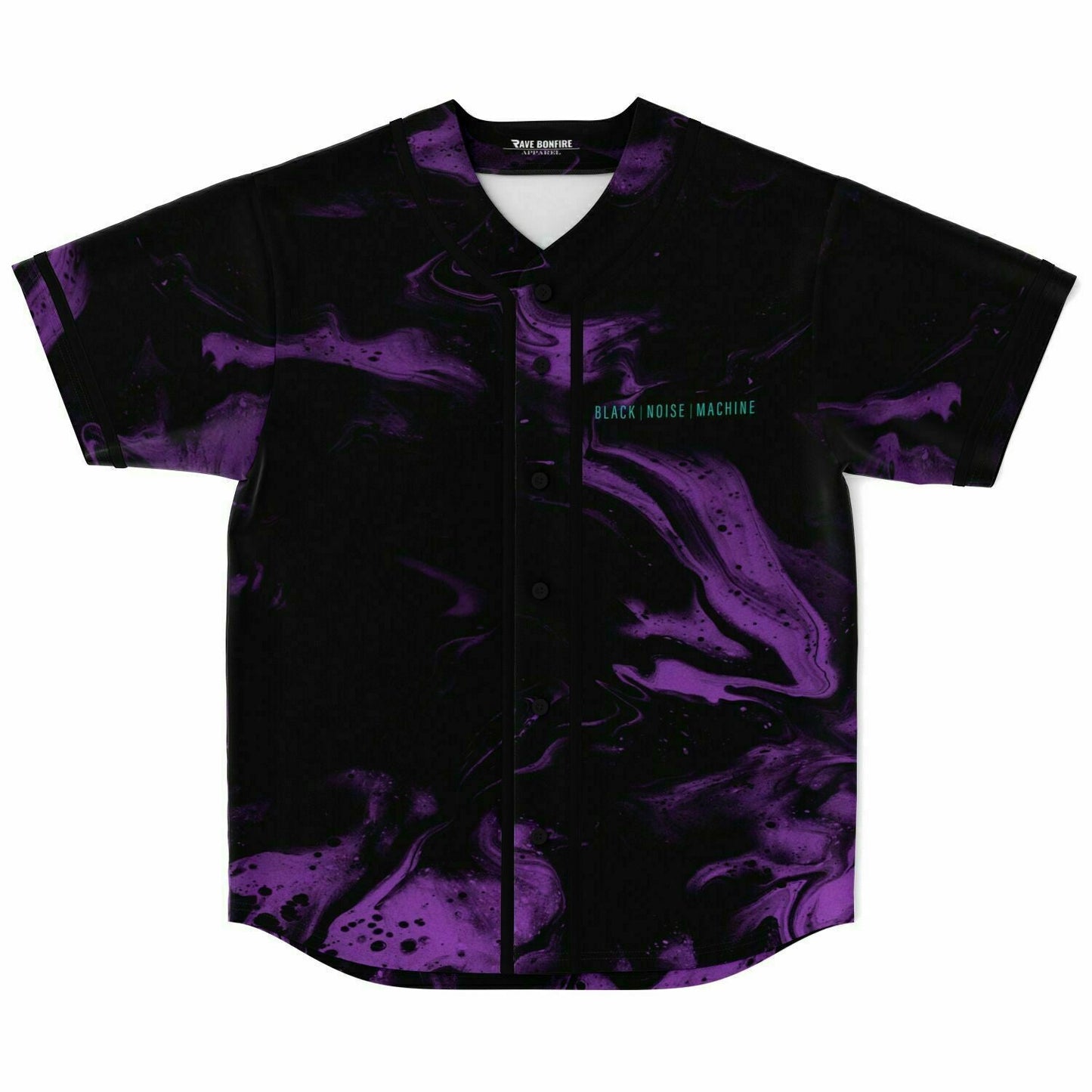 Black Purple Paint Rave Baseball Jersey