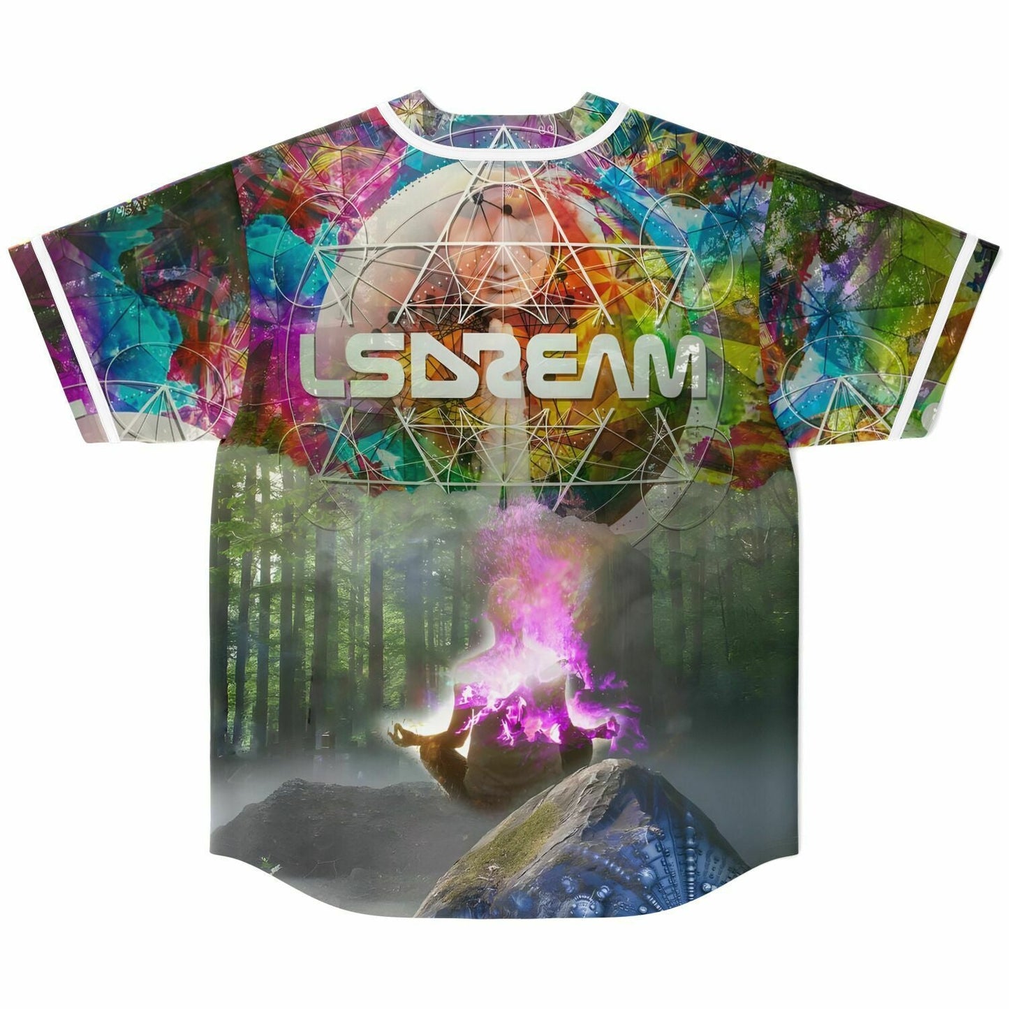 LSDREAM Vivid Rainbow Stained Glass Rave Baseball Jersey