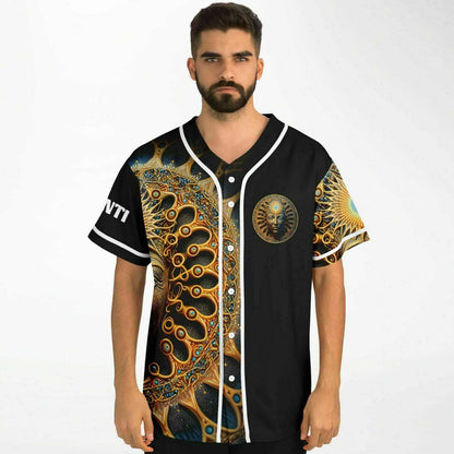 Black Ornate Divine Rave Baseball Jersey