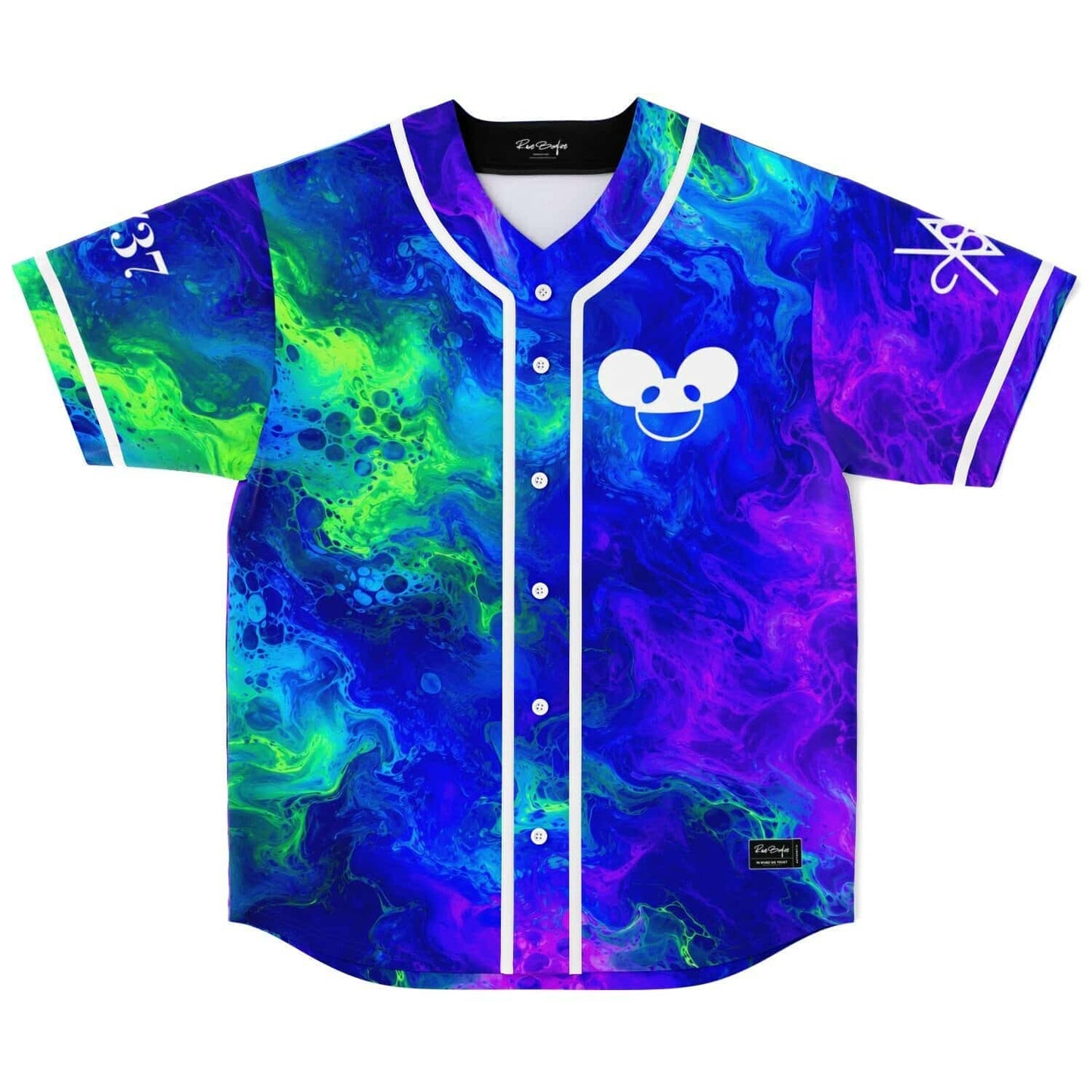 deadmau5 Blue Fluid Paint Rave Baseball Jersey