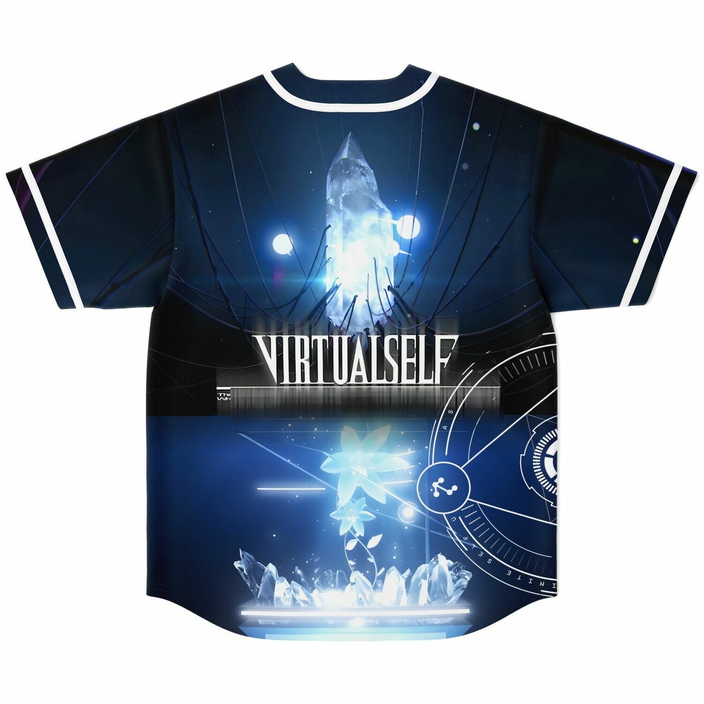 Virtual Self Deep Blue Sci Fi Rave Baseball Jersey
