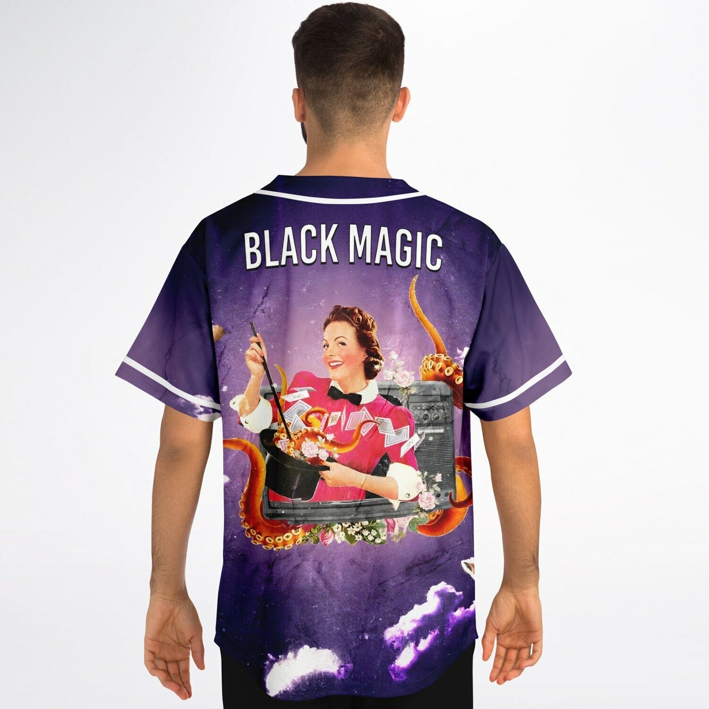 Purple Deep Retro 1950S Rave Baseball Jersey