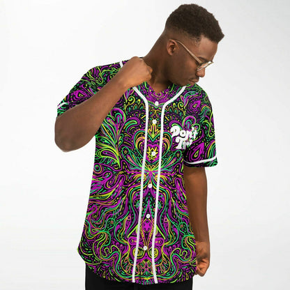 Black Dense Symmetrical Rave Baseball Jersey