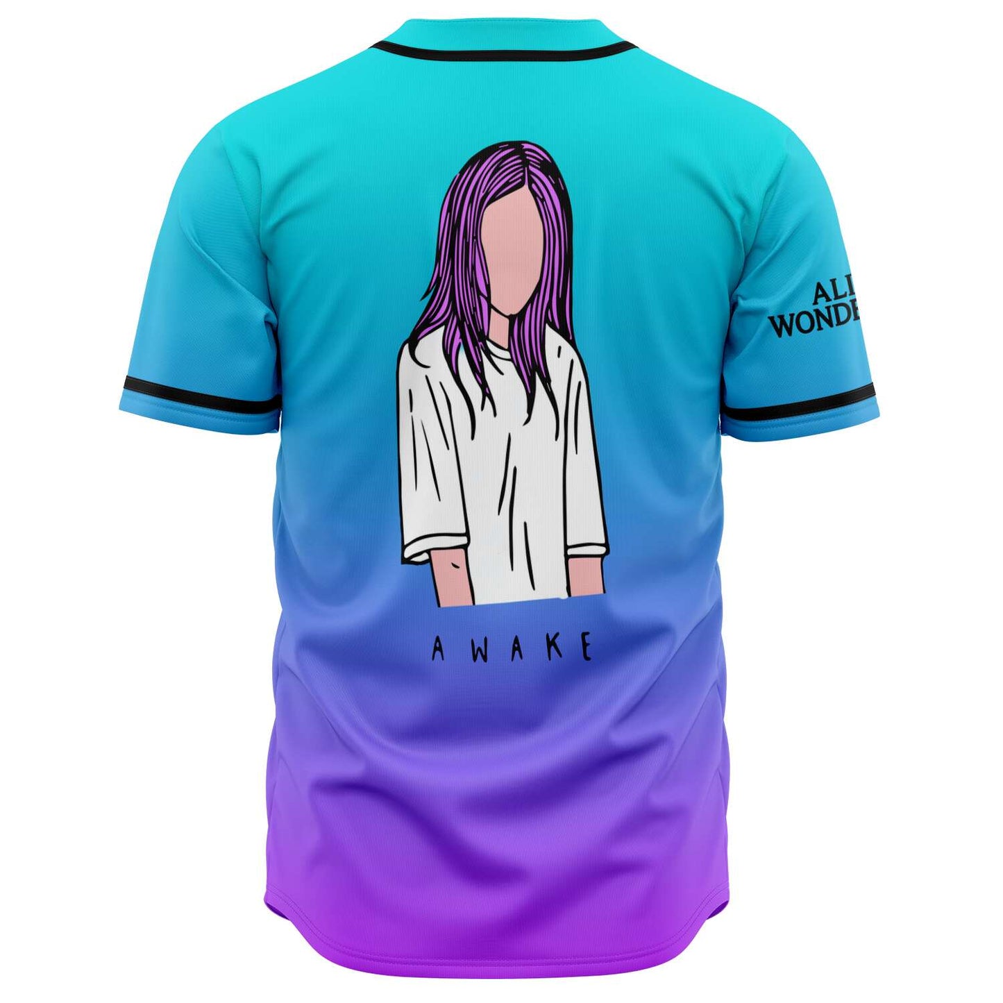 Alison Wonderland Cyan Purple Minimal Branded Rave Baseball Jersey