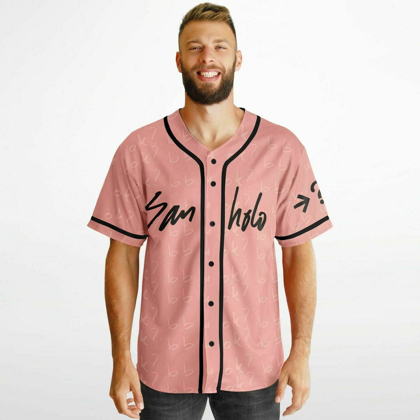 San Holo Line Art Doodle Reversible Baseball Jersey