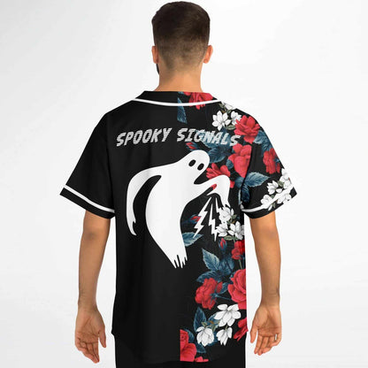 Spooky Signals Black Split Rave Baseball Jersey