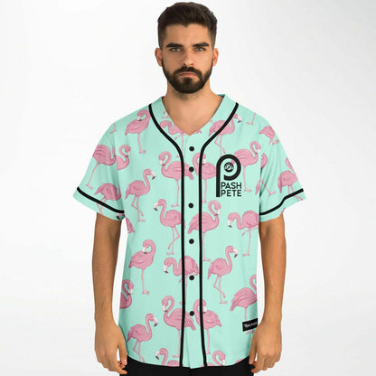 Pash Pete Mint Green Repeating Pink Rave Baseball Jersey