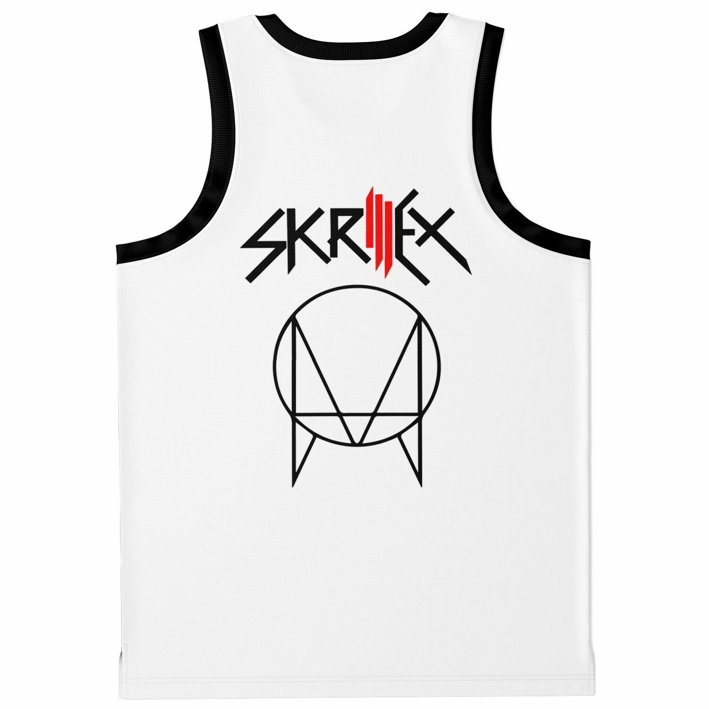 Skrillex White Body Slashed Lines Rave Basketball Jersey