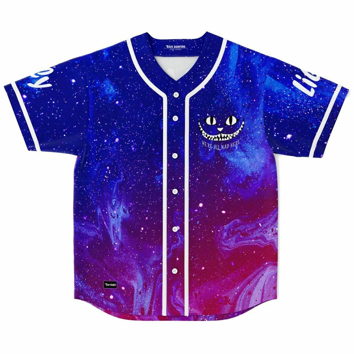 Cobalt Blue Cosmic Galaxy Rave Baseball Jersey
