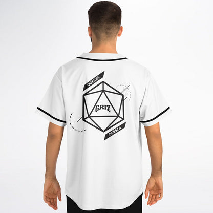 GRIZ White Geometric Icosahedron Rave Baseball Jersey