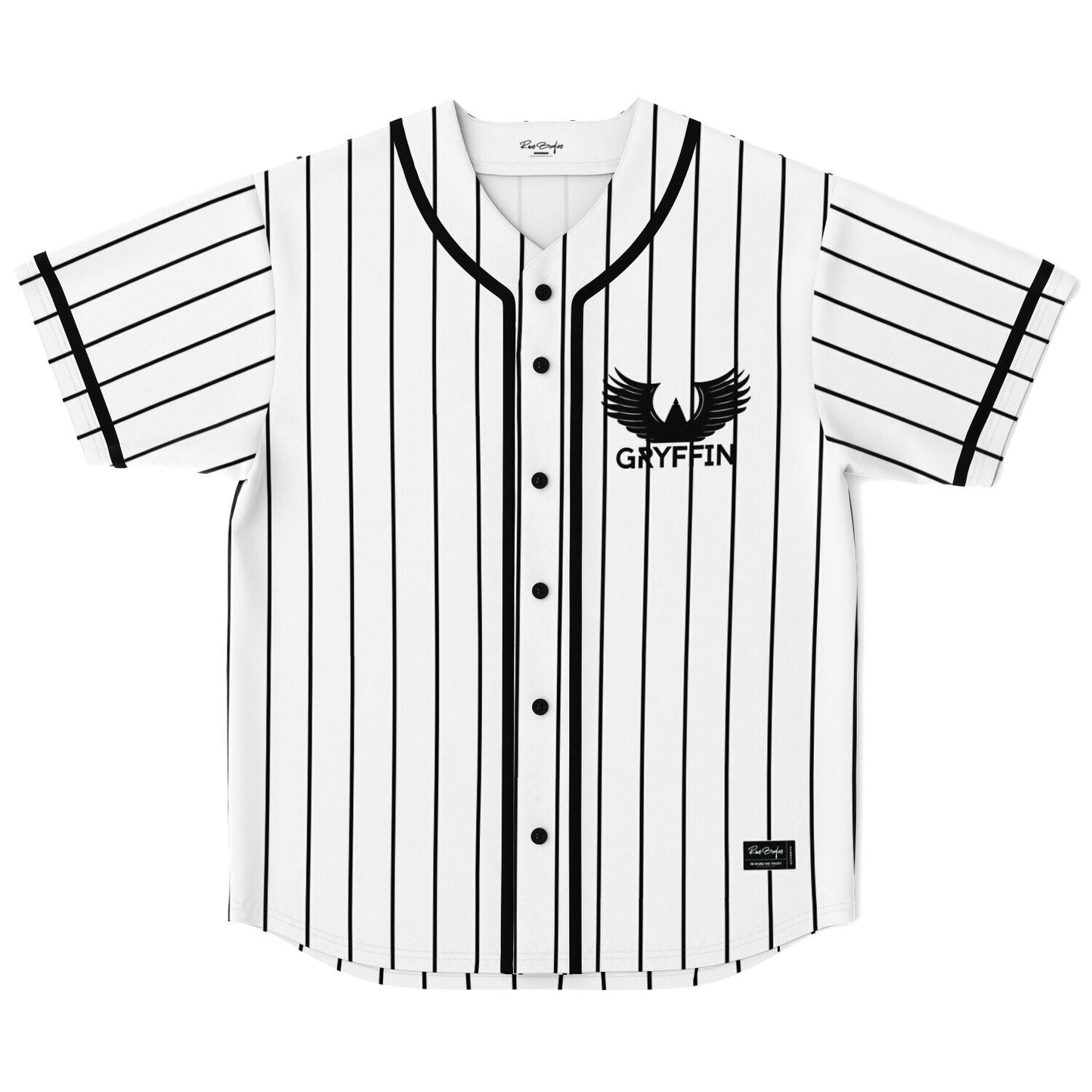 Gryffin White Classic Pinstripe Rave Baseball Jersey
