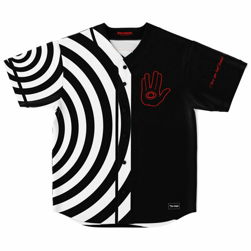 REZZ Black White Concentric Hypnotic Rave Baseball Jersey