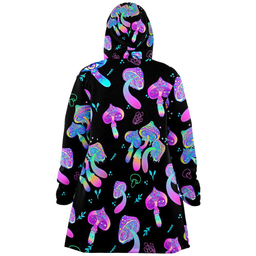 Black Glowing Psychedelic Rave Cloak