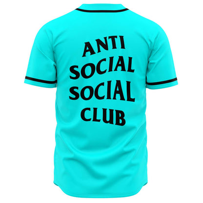 Bright Turquoise Plain Rave Baseball Jersey