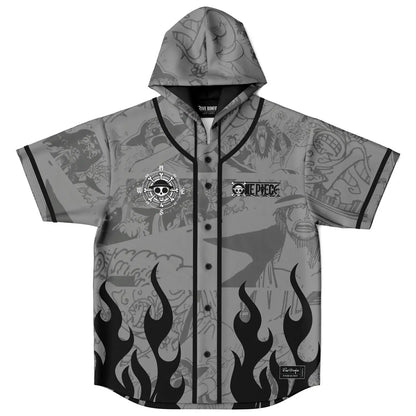 Grayscale One Piece Rave Hooded Baseball Jersey