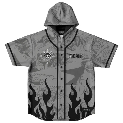 Grayscale One Piece Rave Hooded Baseball Jersey