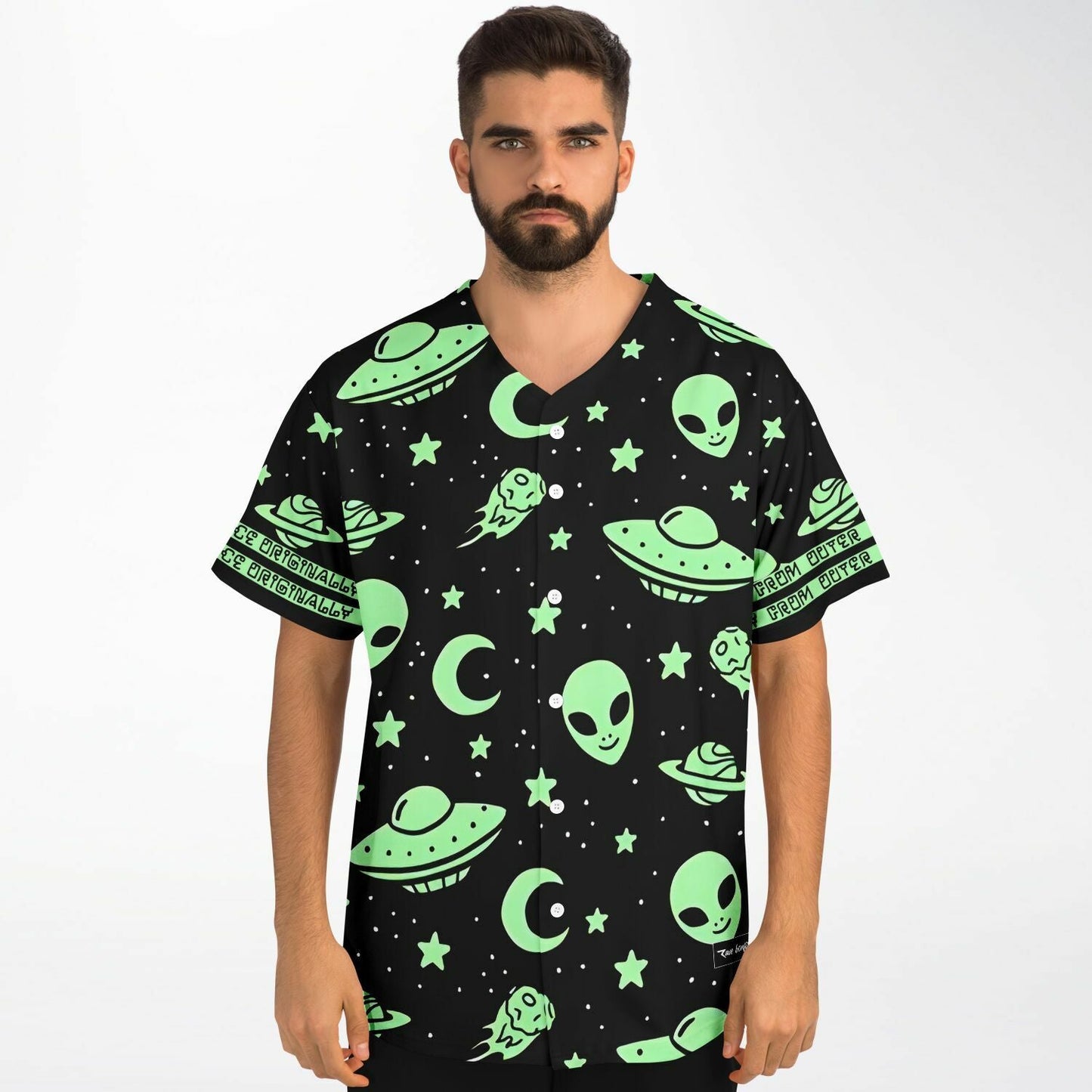 Black Aliens Rave Baseball Jersey
