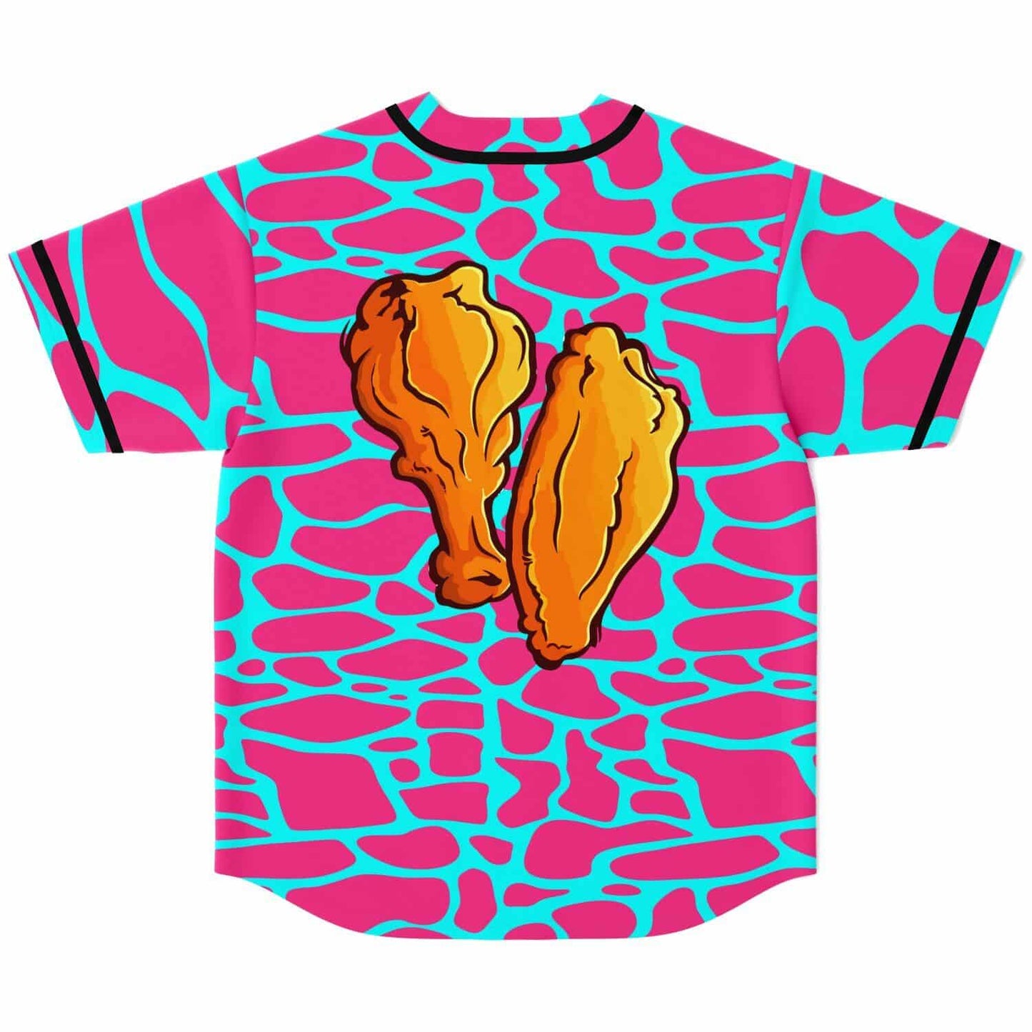 Hot Pink Cartoon Fried Rave Baseball Jersey