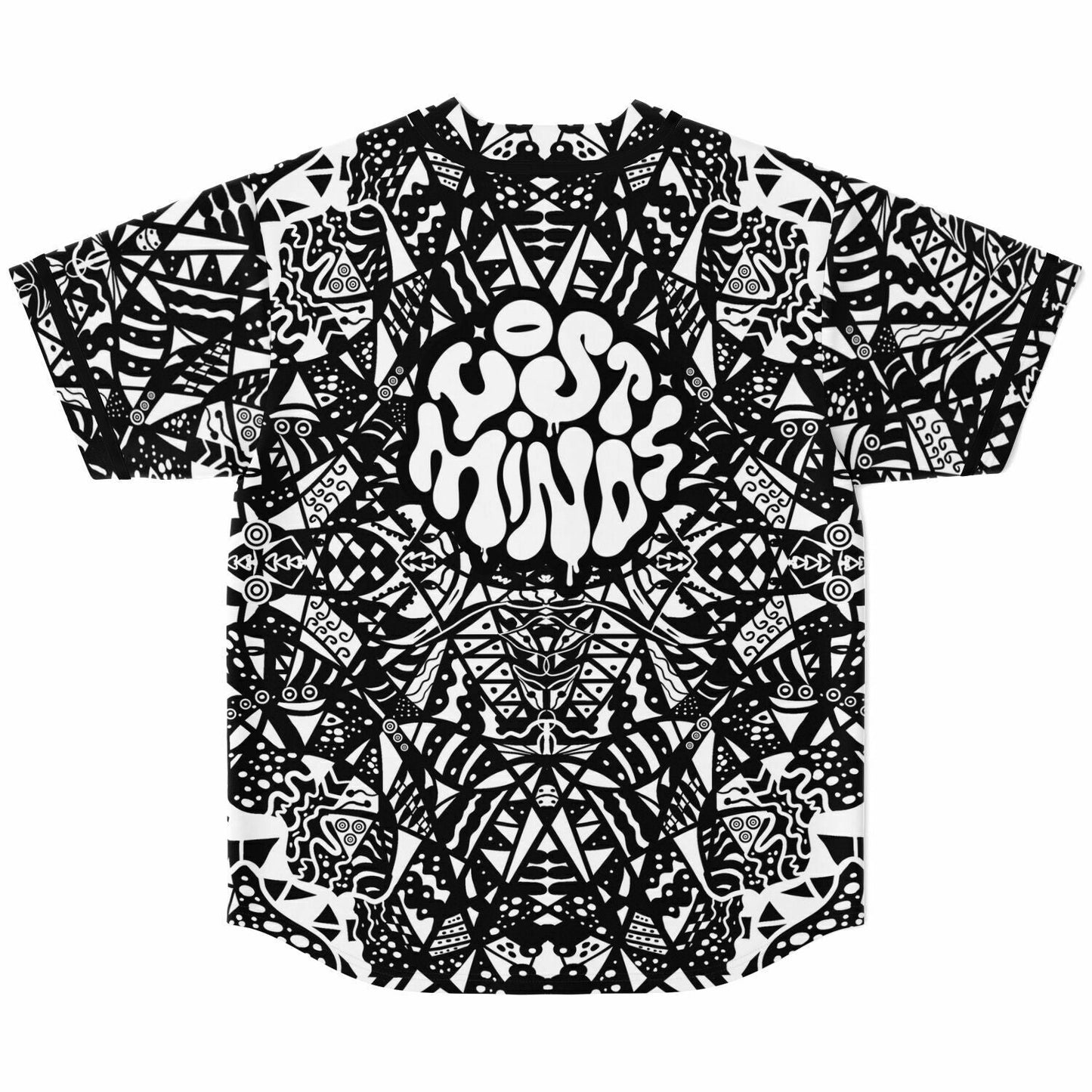 Lost Minds Black White Dense Symmetrical Rave Baseball Jersey
