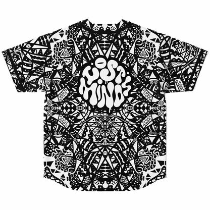 Lost Minds Black White Dense Symmetrical Rave Baseball Jersey