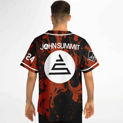 John Summit Burnt Orange Liquid Marble Rave Baseball Jersey
