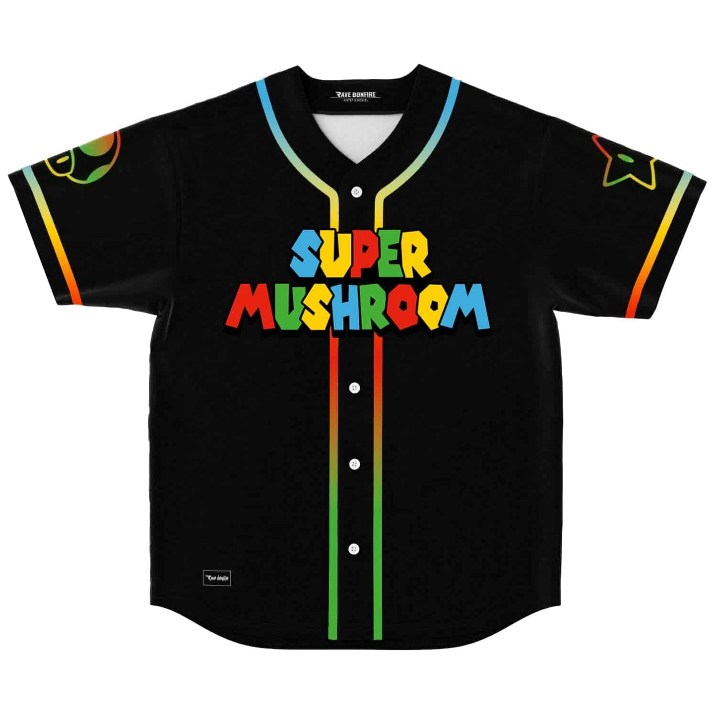 Black Super Mario Rave Baseball Jersey