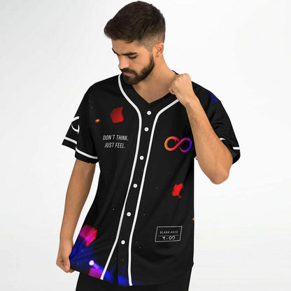 Blank Ages Black Cosmic Dark Starfield Rave Baseball Jersey