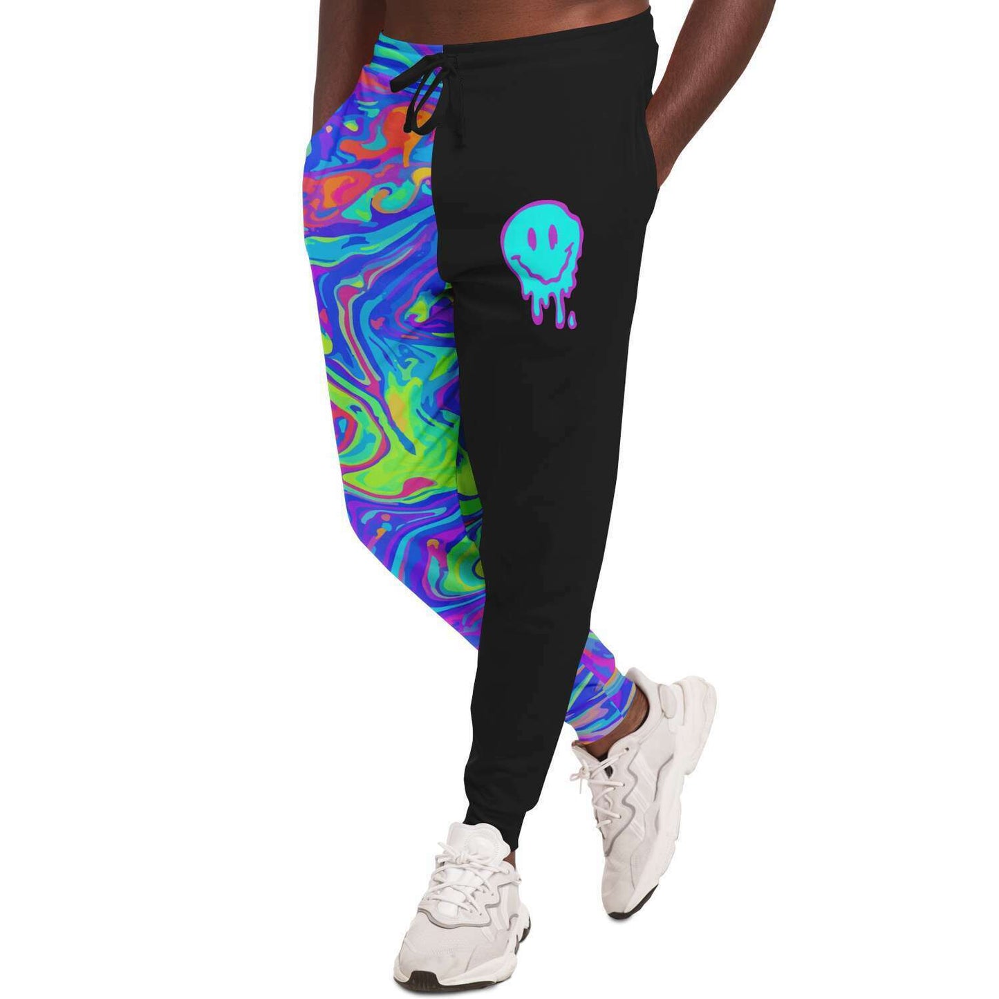 Black Paired Split Rave Joggers