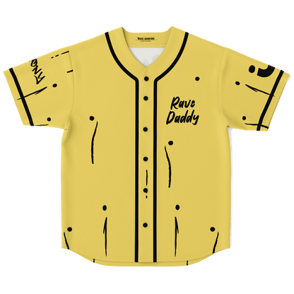Mustard Yellow Crude Hand Rave Baseball Jersey