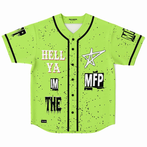 Neon Lime Grunge Paint Rave Baseball Jersey