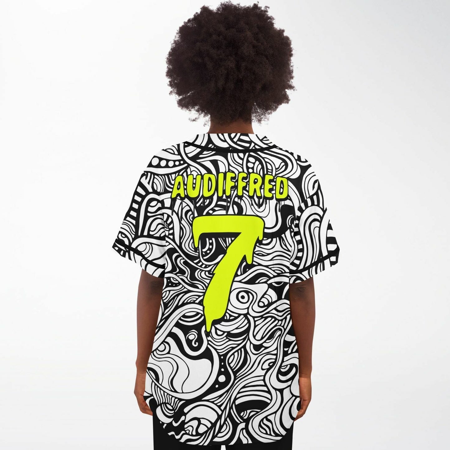 Audiffred Black White Dense Psychedelic Rave Baseball Jersey