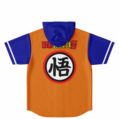 Orange Body Dragon Ball Rave Hooded Baseball Jersey