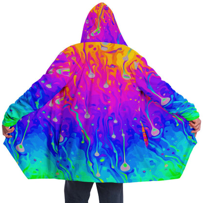 Rainbow acid trip hooded cloak