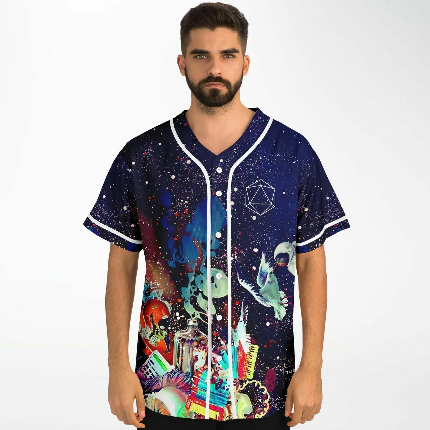 ODESZA Deep Navy Cosmic Starfield Rave Baseball Jersey