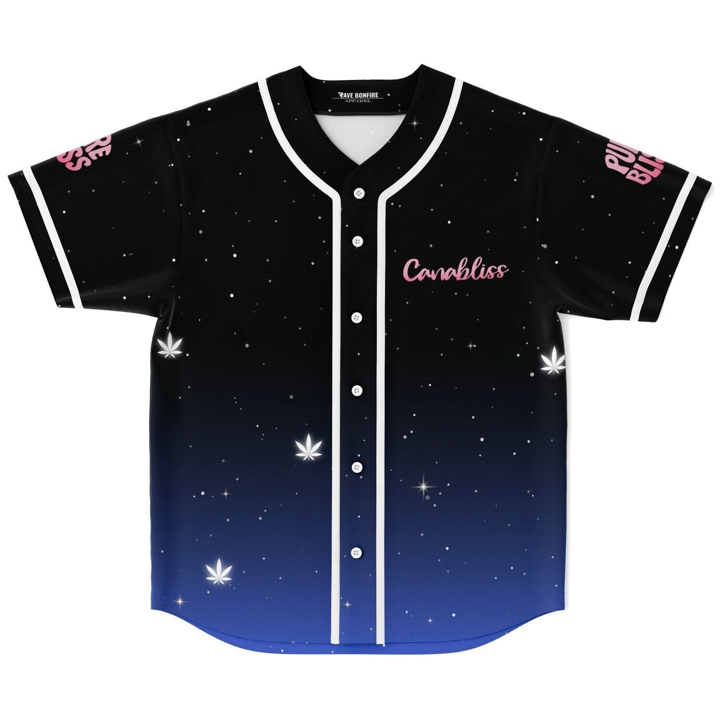 Black Blue Starry Night Rave Baseball Jersey